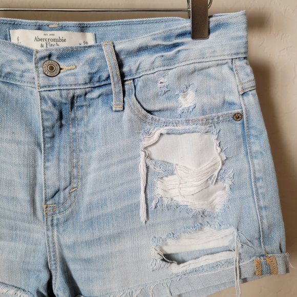 Abercrombie & Fitch Distressed Cutoff Denim Jean Shorts - Picture 5 of 14